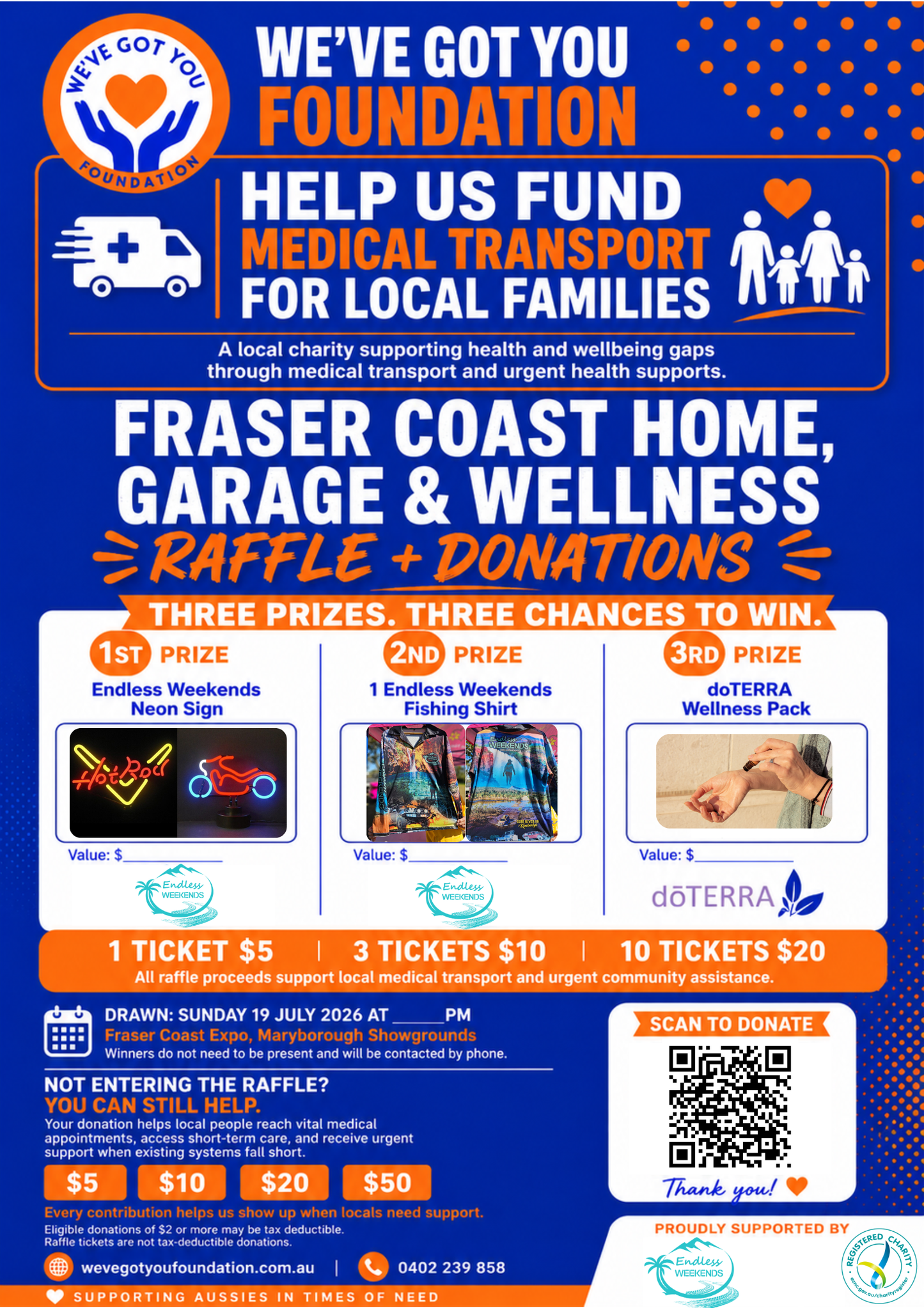 Fraser Coast Expo Charity Raffle 2026 – Win 1 of 3 Prizes