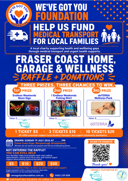 Fraser Coast Expo Charity Raffle 2026 – Win 1 of 3 Prizes