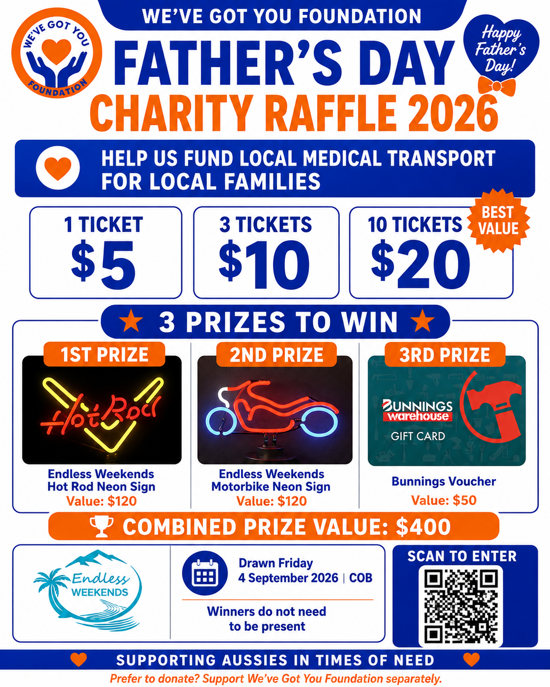 Fathers Day Raffle – Win 1 of 3 Prizes